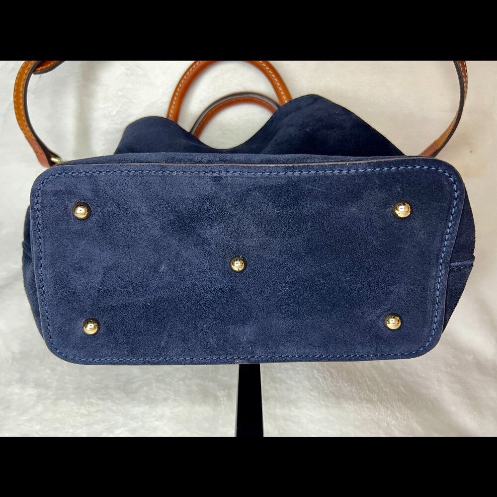 Dooney & Bourke Navy Blue Suede Mini Barlow Satchel EUC - Picture 6 of 9